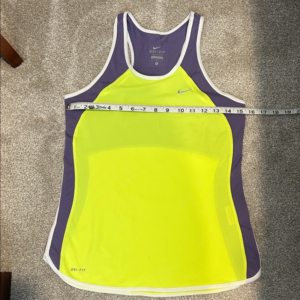 Nike Women's Bright Yellow and Purple Tank Top